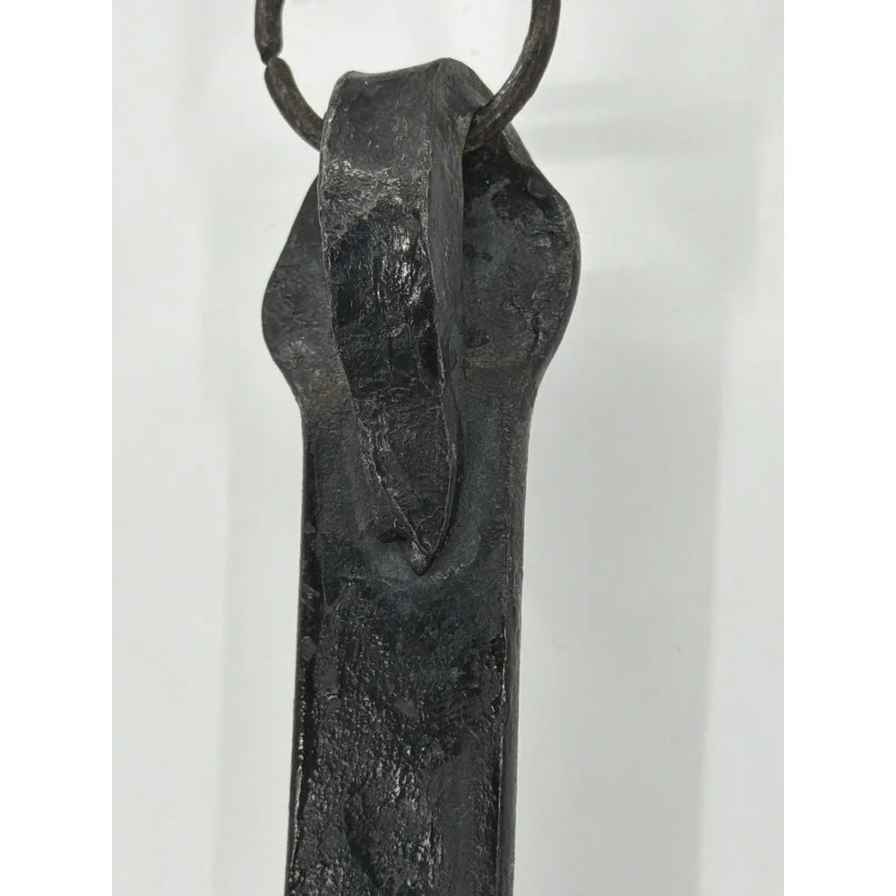 Antique Hand Hammered Copper Ladle Wrought Iron Handle Primitive Farmhouse Decor